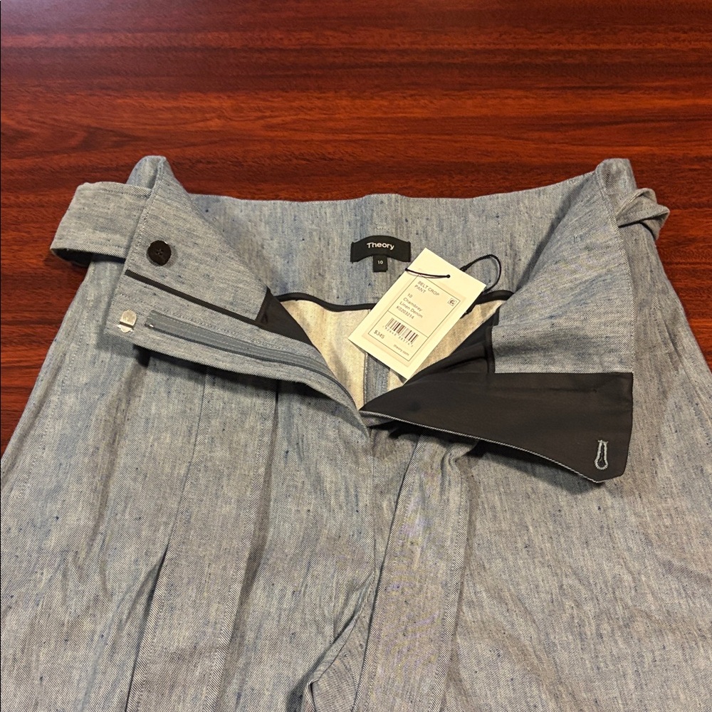 Theory Light Blue Pleated Trousers